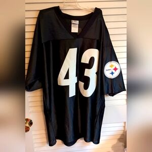 Pittsburgh Steelers Troy Polamalu Jersey Men L Black NFL TEAM APPAREL #43